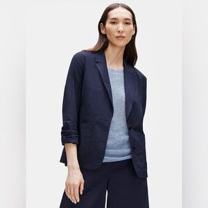 Eileen Fisher Petite Organic Cotton Poplin Shaped Blazer